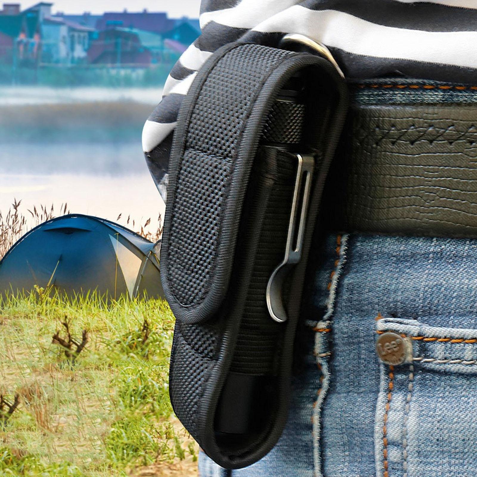 Outdoor Hunting Bag - ไฟฉาย LED พร้อมเคสป้องกัน กระเป๋าหนังใส่ไฟฉายคาดเอวสำหรับกิจกรรมกลางแจ้ง กระเป๋าเก็บไฟฉายสำหรับปั่นจักรยาน เหมาะสำหรับการเดินป่าและล่าสัตว์
