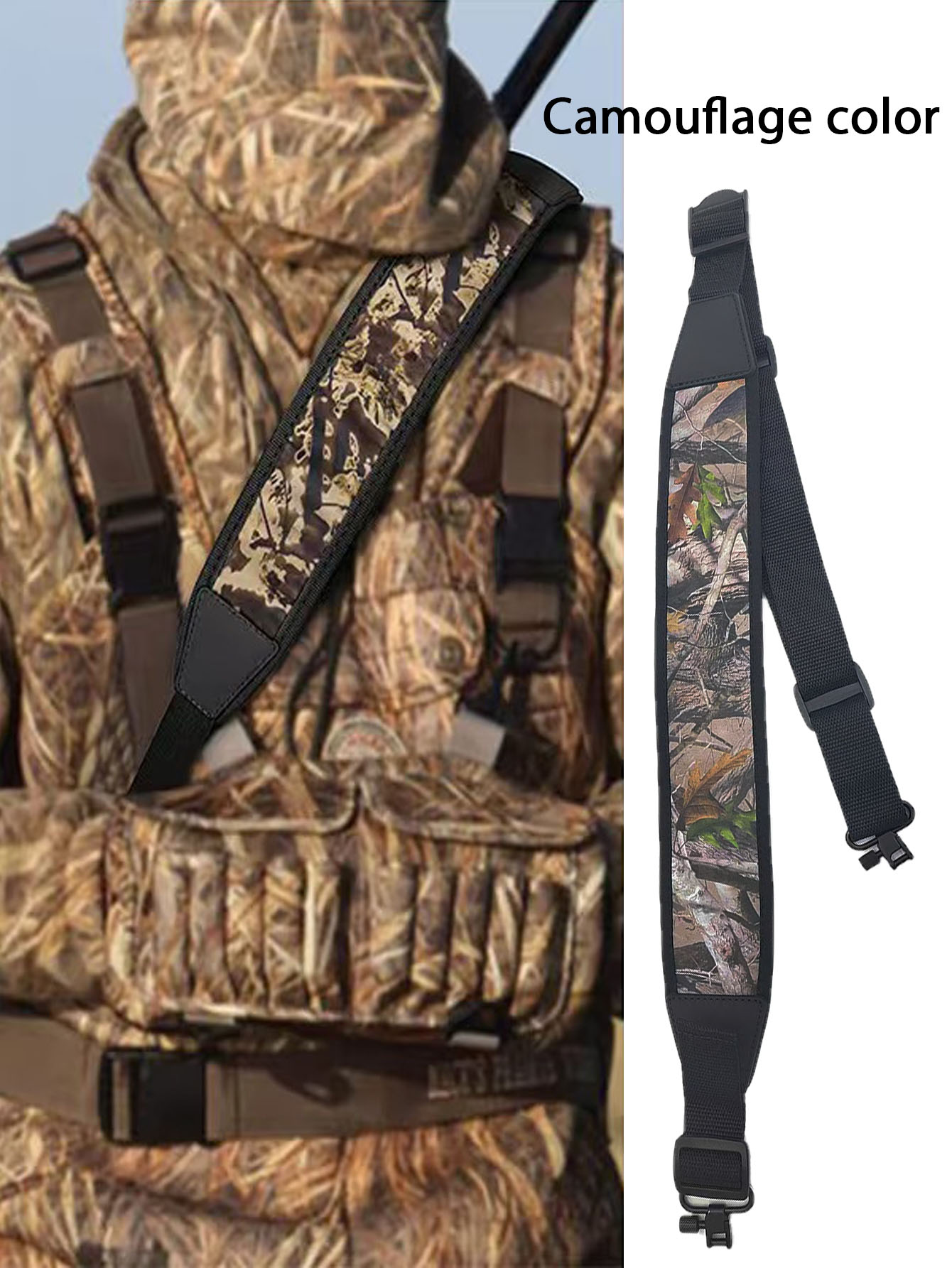 Hunting & Outdoor Supplies - สายสะพายไหล่สำหรับล่าสัตว์ สายสะพายอเนกประสงค์สำหรับกิจกรรมกลางแจ้ง สายสะพายไหล่แบบยุทธวิธี อุปกรณ์เสริมสำหรับการล่าสัตว์ สายสะพายไหล่แบบสองจุด