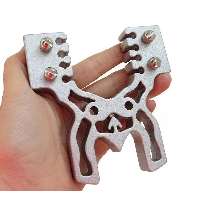 Outdoor Hunting Launcher - ชุดหนังสติ๊กอลูมิเนียมอัลลอยด์แบบหัวแบนและหัวกลม ใช้ได้สองแบบ พร้อมยางรัดแรงดันสูง สำหรับกิจกรรมกลางแจ้ง