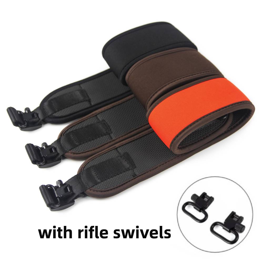 Rifle Sling Swivel - GUGULUZA สายสะพายปืนไรเฟิลนีโอพรีน สายสะพายปืนลูกซองพร้อมสายรัดไหล่กันลื่นแบบมีเบาะสำหรับการล่าสัตว์กลางแจ้งอุปกรณ์เสริมปืน
