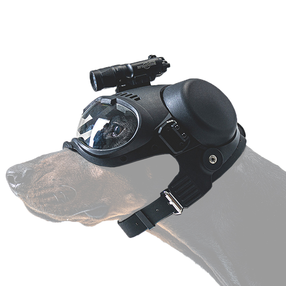 Outdoor Hunting Dogs - หมวกนิรภัยสำหรับสุนัขฝึกซ้อมกลางแจ้ง สำหรับสุนัขพันธุ์ใหญ่ สุนัขลาดตระเวน สุนัขพันธุ์เชพเพิร์ด สุนัขสำหรับขี่มอเตอร์ไซค์ พร้อมแว่นตาป้องกัน