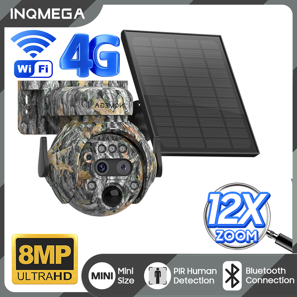 Outdoor Hunting Camera Wifi - กล้องโซลาร์ INQMEGA 12X ซูม 4K 8MP
