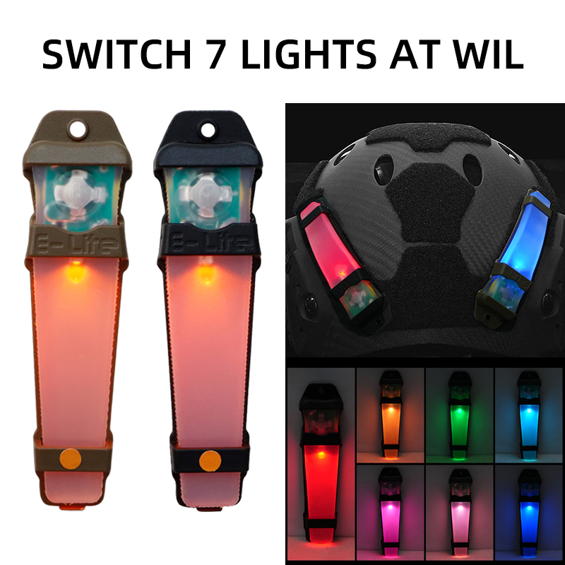 Qc Hunting & Outdoor Sports Reviews - BOOIU หมวกกันน็อคยุทธวิธี 7 สีความปลอดภัยกระพริบ Light Survival