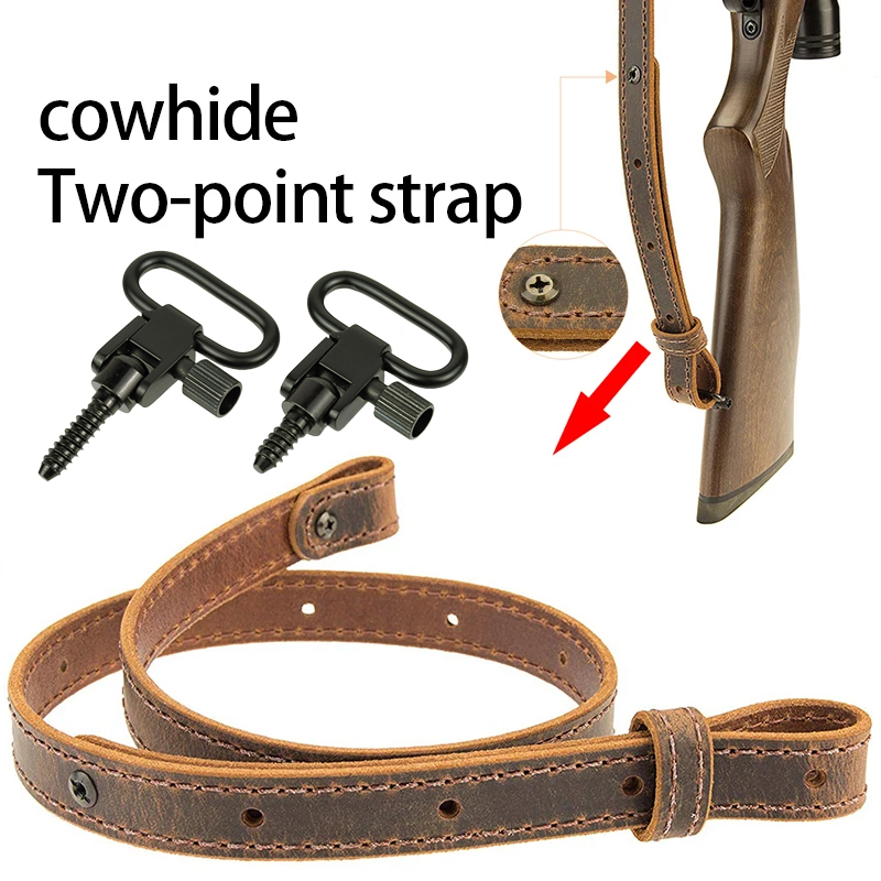 Rifle Sling Swivel - AK สายคล้องเชือกปืนไรเฟิล AK47/74 AR15 ของแท้หนังไหล่เข็มขัดซ่อนปรับผูกสายรัดอุปกรณ์ล่าสัตว์