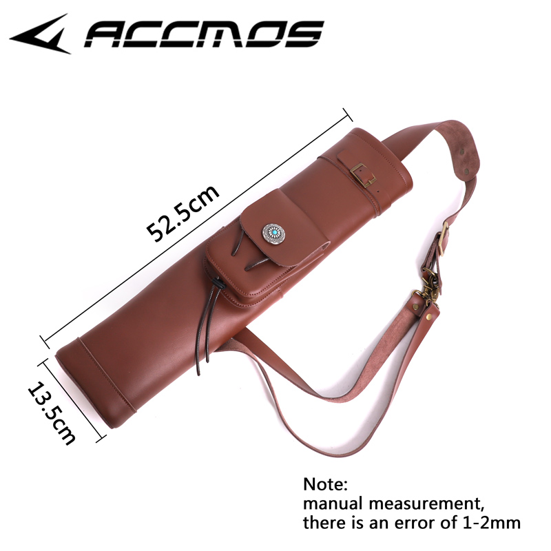 Quiver Arrow Back - กระบอกใส่ลูกธนูหนังวัวแบบดั้งเดิมสำหรับขี่ม้า แบบสะพายไหล่หรือหลัง สำหรับใส่ลูกธนู ใช้สำหรับล่าสัตว์ ยิงธนู และกิจกรรมกลางแจ้ง