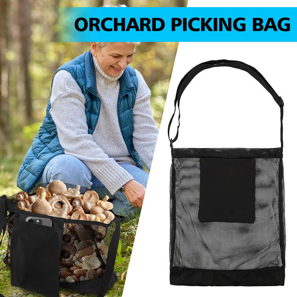 Outdoor Hunting Bag - กระเป๋าเก็บเห็ดแบบตาข่ายสำหรับกิจกรรมกลางแจ้ง พร้อมสายสะพายไหล่ปรับได้ กระเป๋าเก็บเกี่ยวอเนกประสงค์