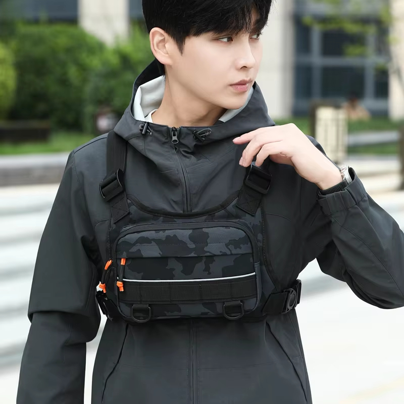 Outdoor Hunting Bag - เสื้อกั๊กสะพายหน้าสำหรับปั่นจักรยาน กระเป๋าเป้สะพายหลังแบบยุทธวิธี สำหรับตั้งแคมป์ ปีนเขา ล่าสัตว์ กระเป๋าเป้สะพายไหล่