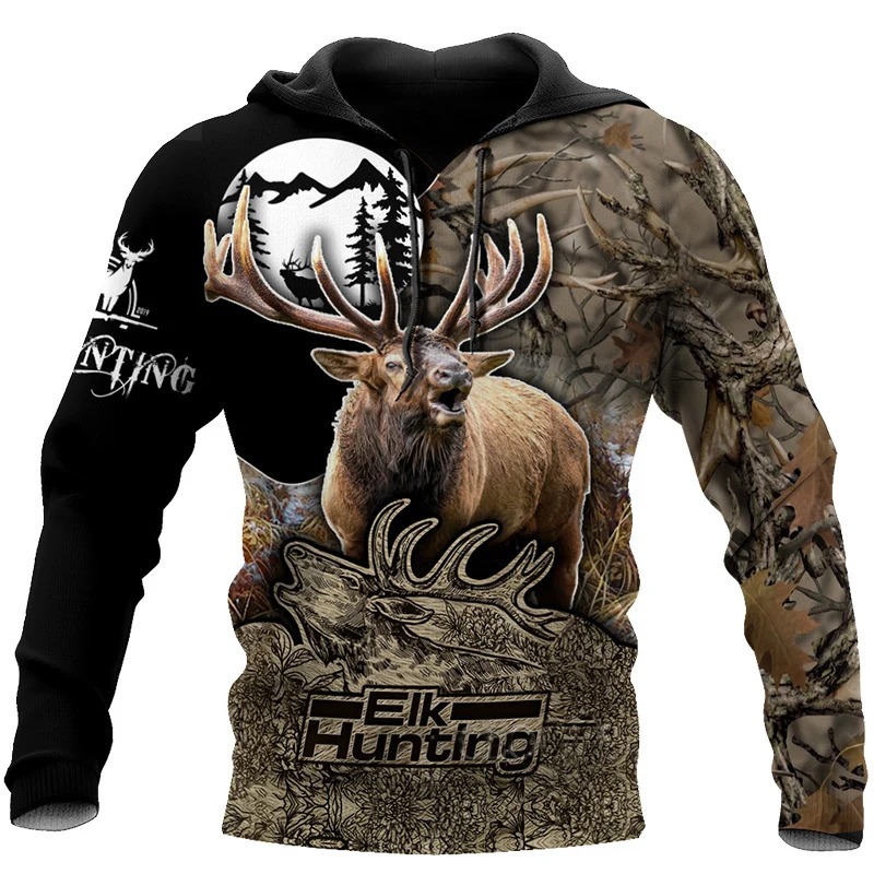 เสื้อฮู้ดพิมพ์ลายกวาง 3 มิติ แ - Outdoor Hunting Pictures บทวิจารณ์และราคา