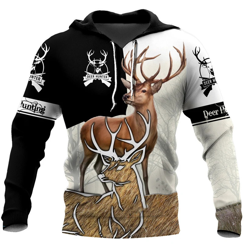 เสื้อฮู้ดพิมพ์ลายกวาง 3 มิติ แ - Outdoor Hunting Pictures บทวิจารณ์และราคา