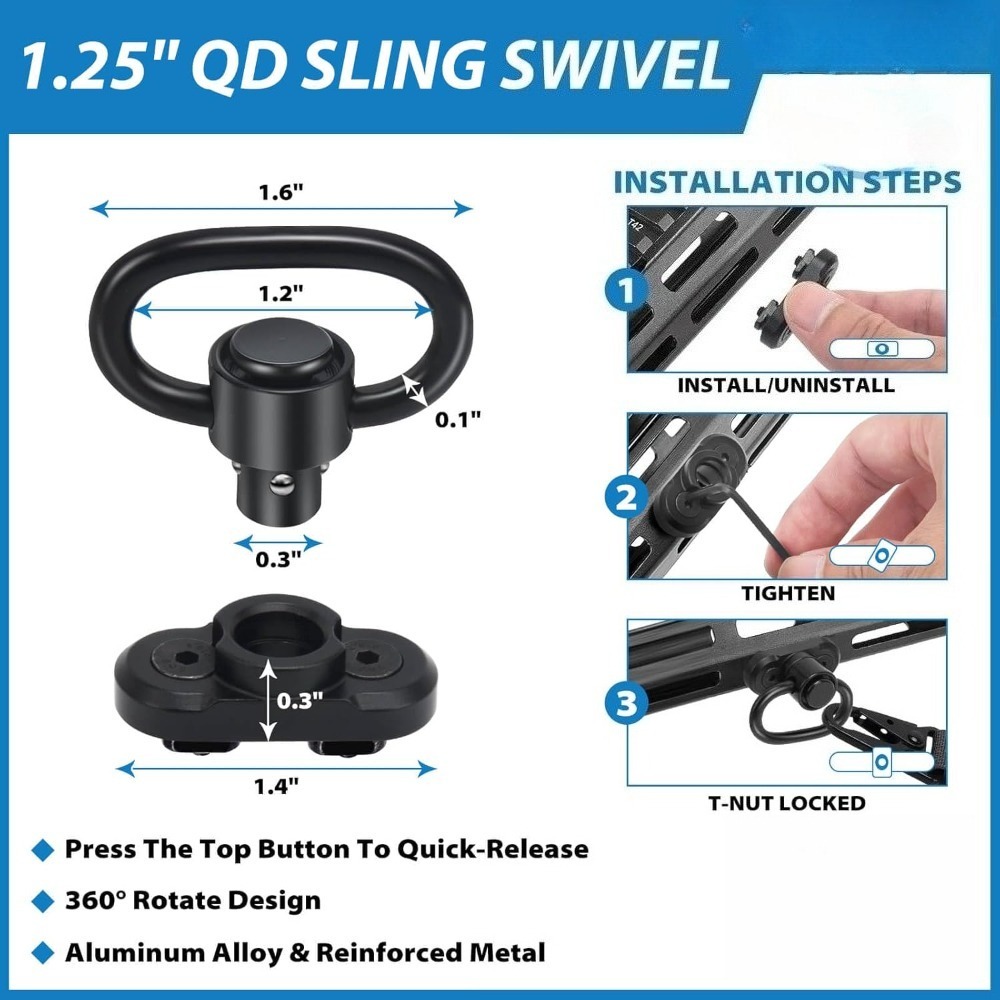 สายสะพายปืนแบบ 2 จุด Tactical  - Rifle Sling Swivel บทวิจารณ์และราคา