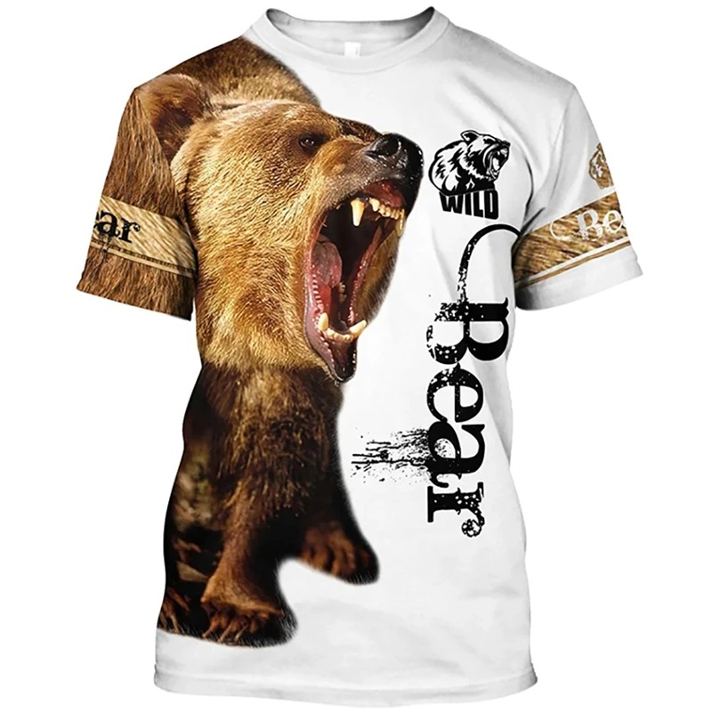 เสื้อยืดพิมพ์ลาย 3 มิติ ลายหมี - Outdoor Hunting Pictures บทวิจารณ์และราคา