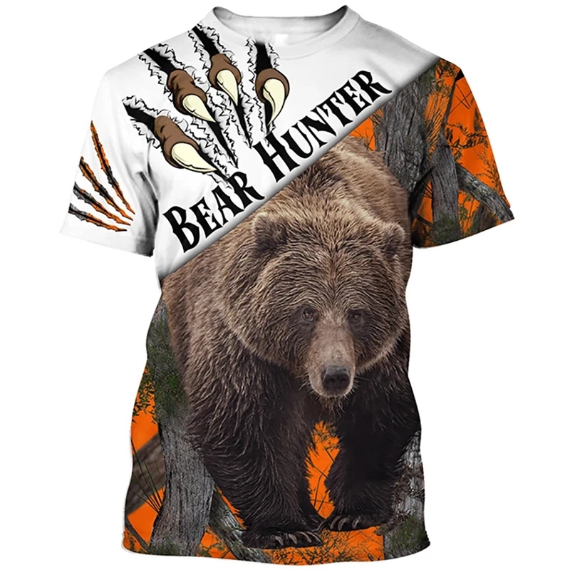เสื้อยืดพิมพ์ลาย 3 มิติ ลายหมี - Outdoor Hunting Pictures บทวิจารณ์และราคา