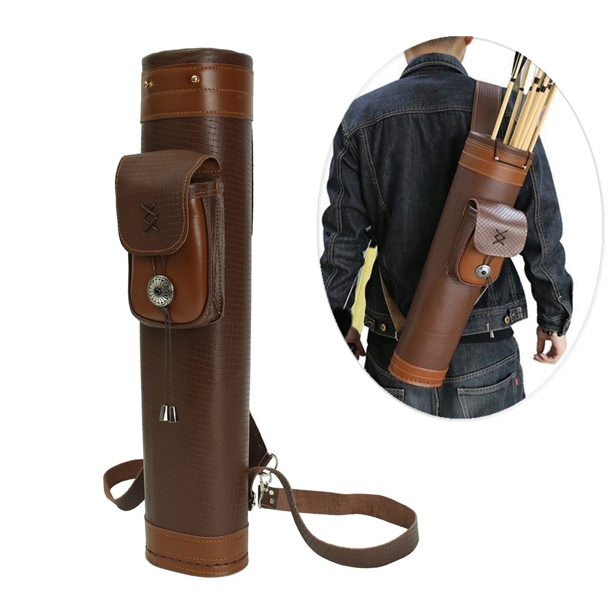 กระเป๋าใส่ลูกศรยิงธนูหนังแท้แบ - Quiver Arrow Back บทวิจารณ์และราคา
