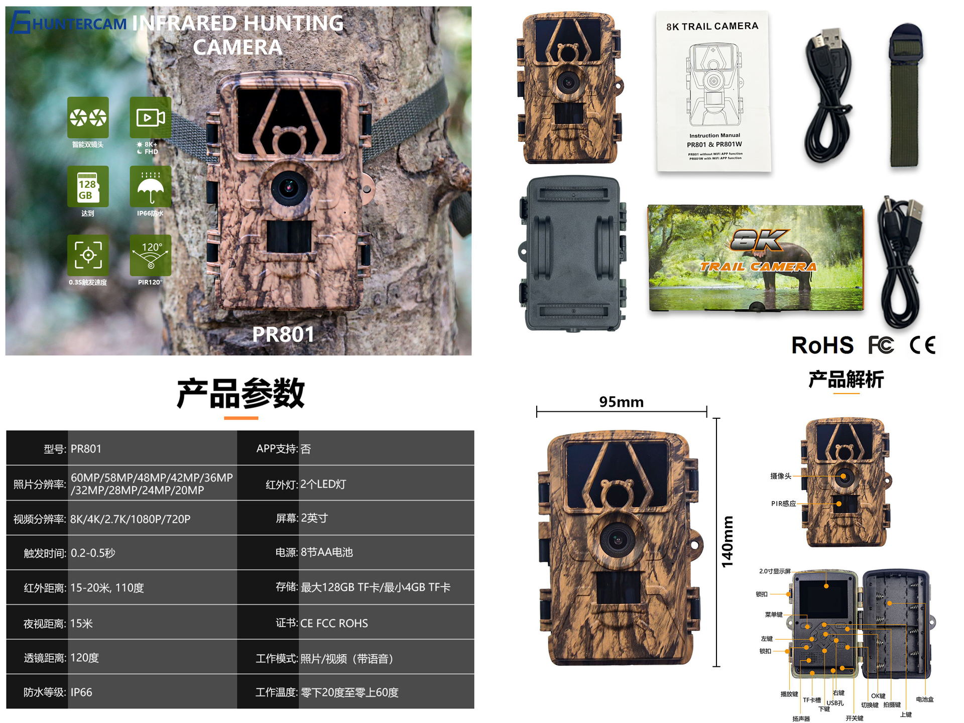 กล้องติดตาม PR801W Ultra Clear - Outdoor Hunting Camera Wifi บทวิจารณ์และราคา