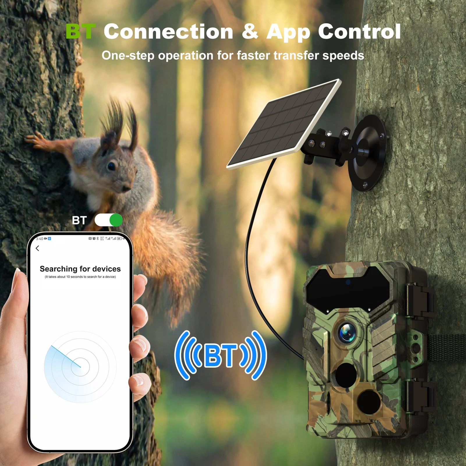 พลังงานแสงอาทิตย์กล้องกลางแจ้ง - Outdoor Hunting Camera Wifi บทวิจารณ์และราคา